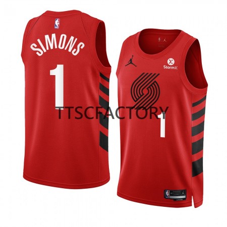 Maillot Homme Portland Trail Blazers Anfernee Simons 1 Nike 2022-23 Statement Edition Rouge Swingman